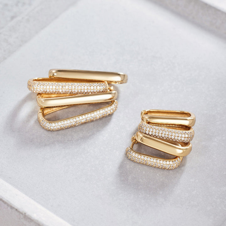 Large Icon Pavé Hoops | Gold
