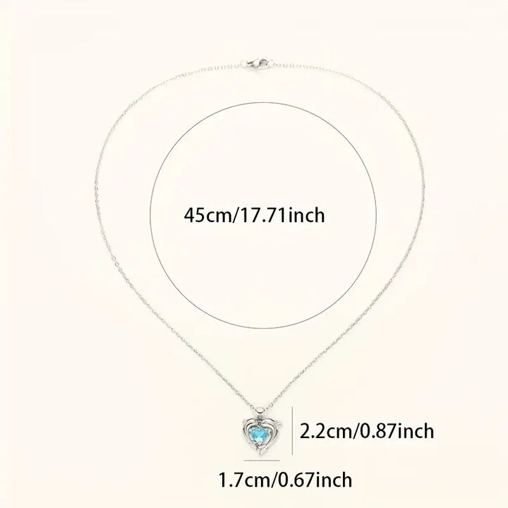 Oceanheart Twins Necklace | White Gold