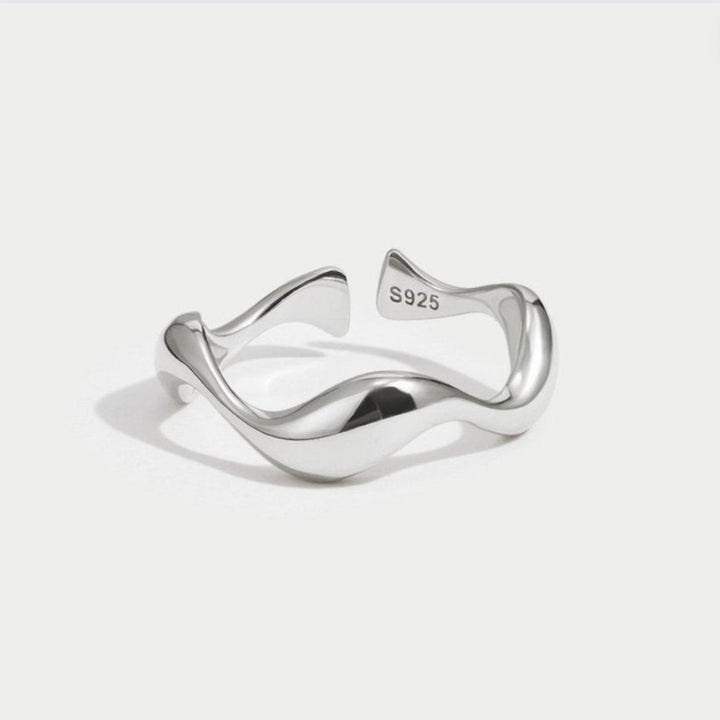 Silver Wave Adjustable Ring