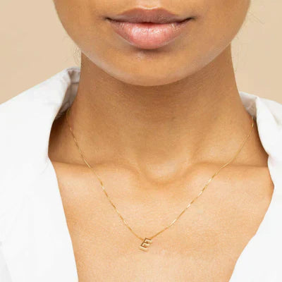Love Letter Initial Necklace | White Gold